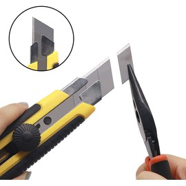 25mm Heavy Duty Utility Knife, Box Cutter SK-5 Retract Blades, Snap Off Cutters with Rubber Grip for Cardboard, Boxes, DIY Crafts