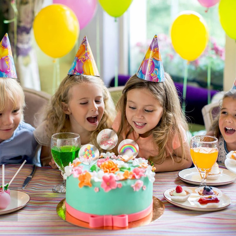 36 adornos acrílicos para tartas en blanco, para fiesta de