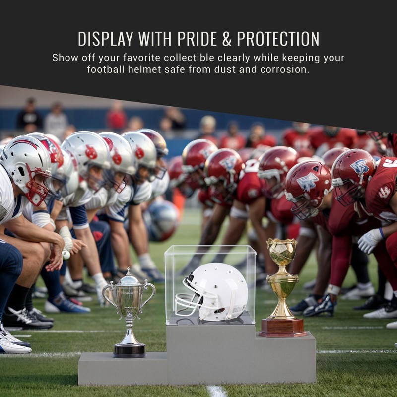 Osmanet Football Helmet Display Case, Clear