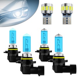 DMEPUGI Headlight Bulbs Fit For Honda Accord 1992-2005,9005 High Beam + 9006 Low Beam Halogen Light Bulb + License Plate Light Combo,5500k White,Plug-N-Play,Pack of 6