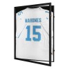Black Wood Lockable Jersey Shadow Box Frame UV Resistant Sports
