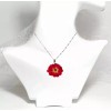 Dtup Collar De Flor Natural Auténtica Rosa Real Resina Plata