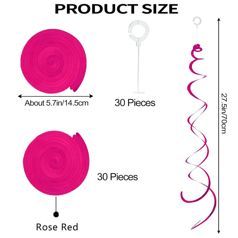 30 Pieces Hanging Swirl Party Decorations Ceiling Spiral Plastic Streamer