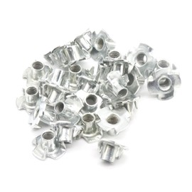 binifiMux M8 4 Pronged Tee Nut T-Nuts w/Zinc Plated,Carbon Steel, Pack of 50