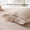 K MASANIJI Taupe White Plaid Ruffle Sheets Twin Size 4-Piece