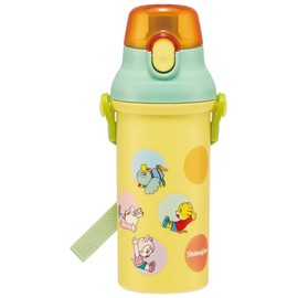 Skater PSB5SANAG Water Bottle, 16.9 fl oz (480 ml), For Kids, Antibacterial, Plastic, Child-friendly, Lightweight, Made in Japan, Shimajiro dots