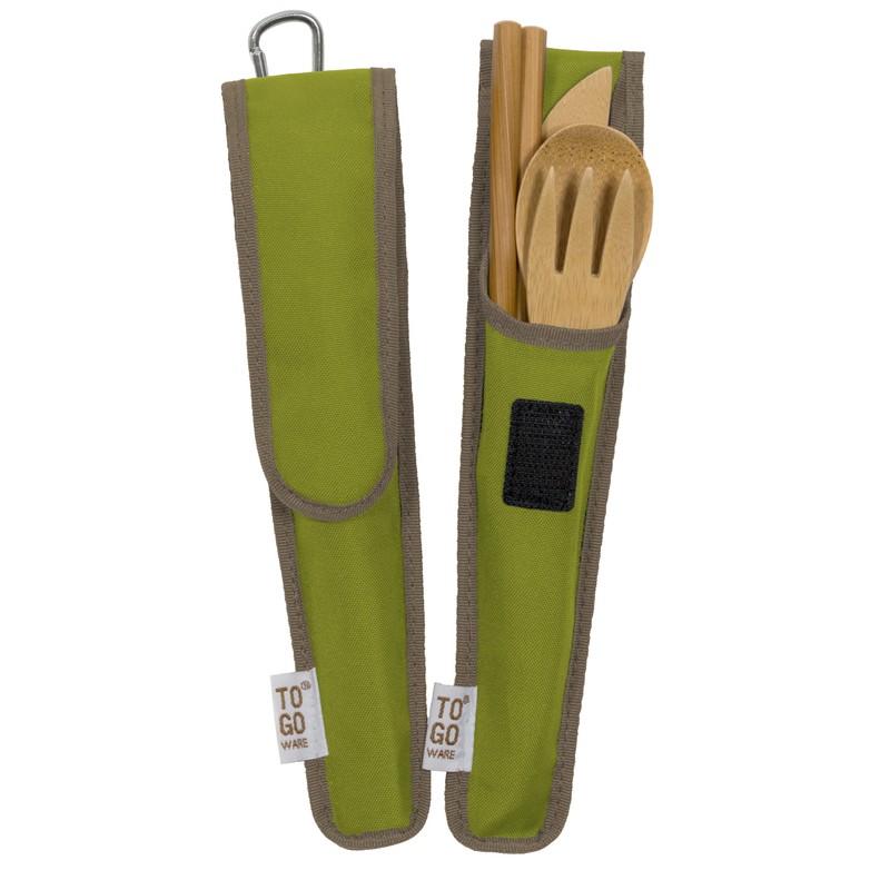 Bamboo Travel Utensils - To-Go Ware Utensil Set with Carrying
