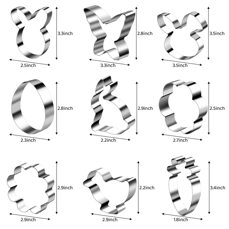 Easter Cookie Decorating Kit(ALL-IN-ONE),185Pcs with 9pcs Easter cookie cutters,Mixing Tools,Piping