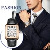 Men's Watch Leather Seiko Copy Watch: Square Dial Hand Wind