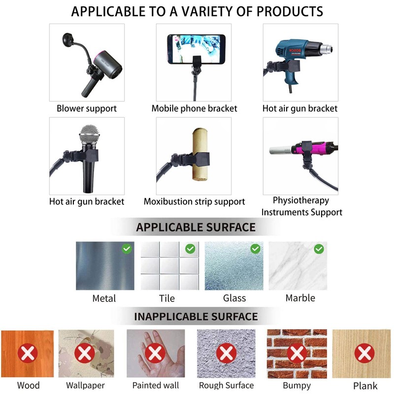 LUEXBOX Adjustable Hair Dryer Holder Stand, 360 Degree Rotation Blow