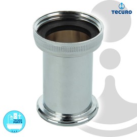 tecuro Spacer for Siphon Pipes 1 1/4 x 1 1/4 Inch Length 53 mm Brass Chrome-Plated 575250