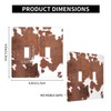 Moslion Brown Cowhide 2-Gang Toggle Wall Plate Cow Print Leopard