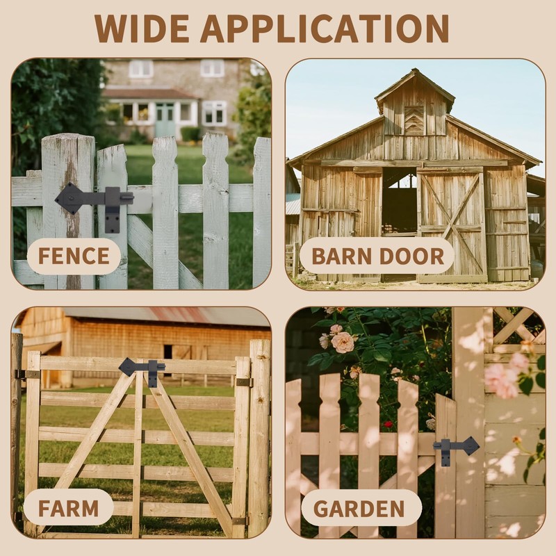 MCSDFN 6" Barn Door Flip Latch Lock Heavy Duty Gate
