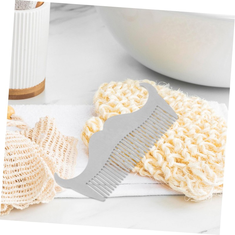 Beavorty Stainless Steel Beard Comb for Precision Grooming Ergonomic Design