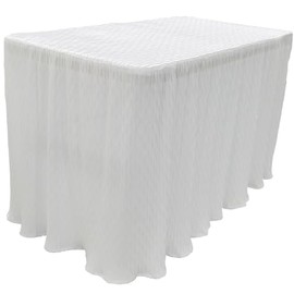 4 Foot Folding Table Cloth White 24x48x29
