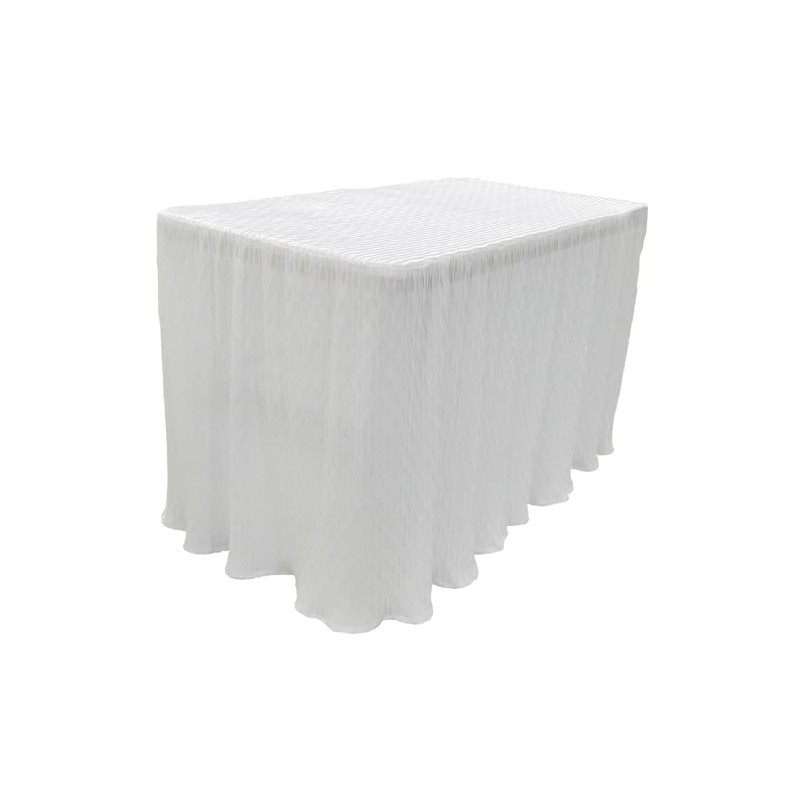 4 Foot Folding Table Cloth White 24x48x29