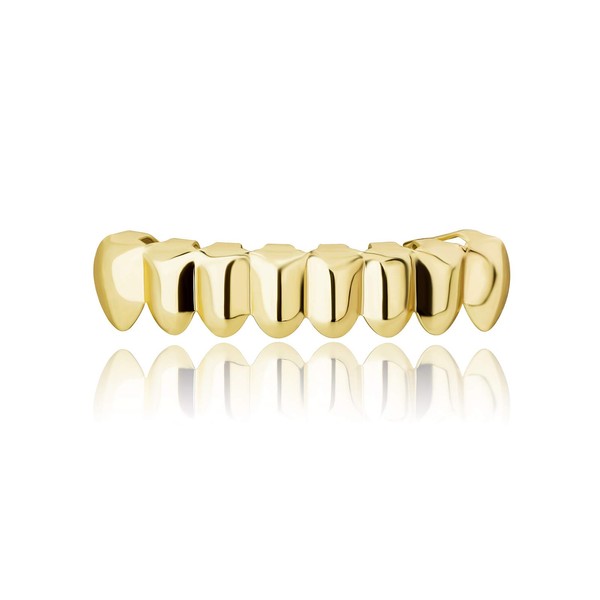TOPGRILLZ 18K Gold Plated Hip Hop Rugged 8 Teeth TOP