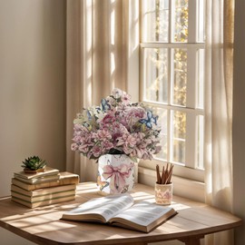 HKFENG Pop Up Birthday Cards for Women 3D Flower Bouquet Card - Birthday Card for Mom, Wife, Girls for Mother's Day, Weddings, Anniversaries,Get Well or Thinking of You (Butterfly lily)