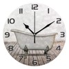 Qilmy - Reloj de pared para tina, diseño de pintura
