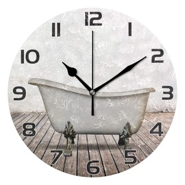 Qilmy - Reloj de pared para tina, diseño de pintura al óleo