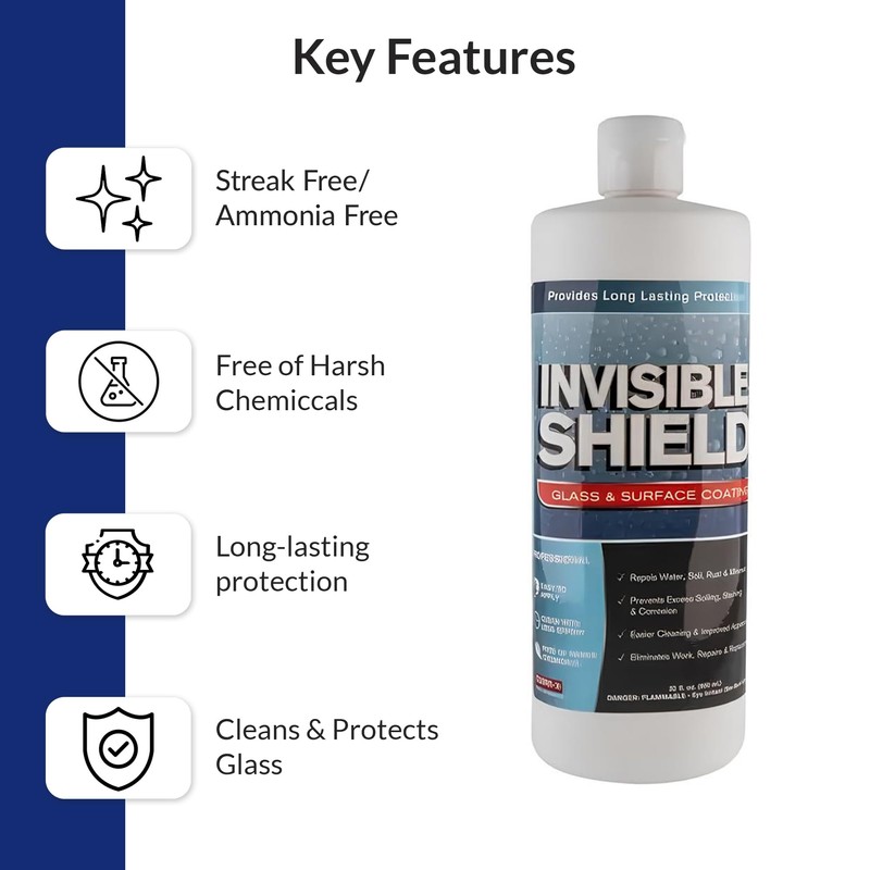 Unelko Invisible Shield Glass and Surface Coating 32oz, Liquid Glass