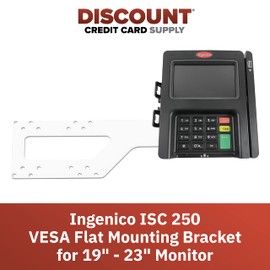 DCCStands Ingenico ISC 250 PIN Pad Universal VESA Flat Mounting Bracket for 19" - 23" Monitor, Screw-in Installation, White