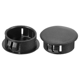 PATIKIL 20Pcs 1" Hole Plugs, 1"/25mm Plastic Hole Plugs, 20Pcs Flush Type Round Hole Plugs Cover Snap in Locking Hole Tube for Table Kitchen Cabinet Furniture, Black
