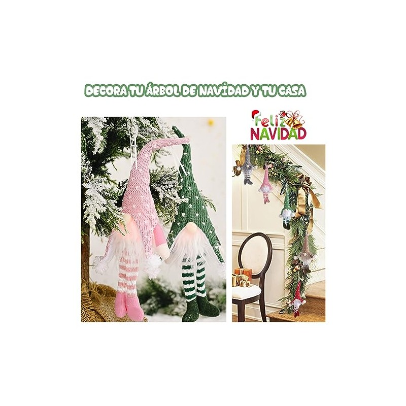 KUPETO Gnomos Navideño con Luz LED, 5 Piezas Adornos navideños