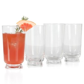 Martha Stewart Crispa 4 Piece 18 Ounce Handmade Hi Ball Glassware Set