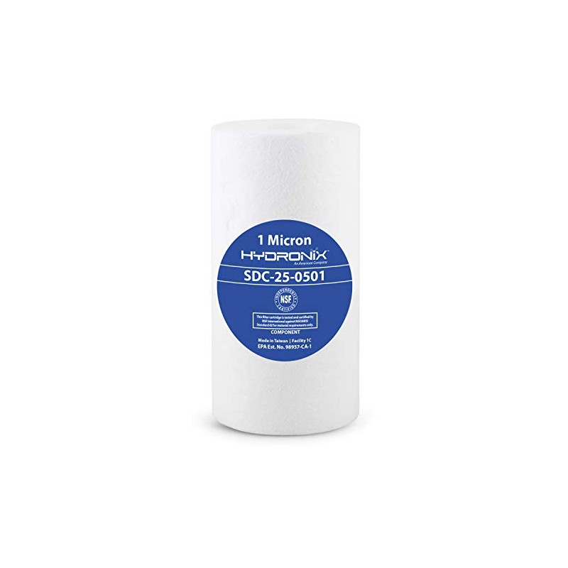 Hydronix SDC-25-0501 (2 Pack) Sediment Water Filter Cartridge 2.5" x