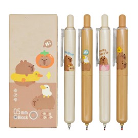 Maydahui 8 Pcs Cute Capybara Mini Pens Small Pocket Pens 4.85 inch/12.3 cm Retractable Stubby Pens Short Fat Pen Kawaii Pen Balck Ink for Notebook School Office Party Favors