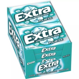 Wrigley Extra Assorted Sugar-Free Chewing Gum, 10 Packages, 150 Sticks Total  - Polar Ice - 150 Sticks