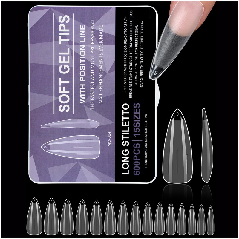 SLNXA 600 Pcs Tips Soft gel OBP, Soft Gel Tips