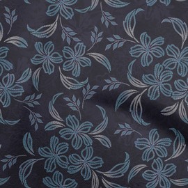 oneOone Velvet Medium Blue Fabric Dotted Floral Quilting Supplies Print Sewing Fabric by The Yard 58 Inch Wide