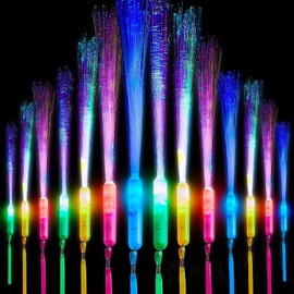 Sunshine smile Fibreglass Light Stick, 36 Pieces LED Light Stick, Fibre Optic Lamp, Glow Stick Glow in the Dark, Light Sticks, Wedding Fibreglass Lamp for Wedding Parties, Party Bags, Children's
