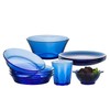 STPGoods Glass Dinner Plates - Set of 4, Blue Cobalt