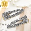 KANPRINCESS 2Pcs 2.7Inch Rhinestone Hair Clips(set2-silver)
