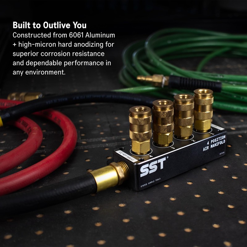 SST - Air Manifold - 1/2" NPT Inlet and 1/4"