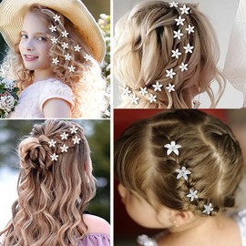 15-Piece Mini Flower Hair Claw Clips Set, Sparkling White Rhinestone Hairpins for Women and Girls, Durable Nonslip Small Hair Claws for Wedding, Party, Daily Hair Styling Accessories