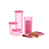 Tupperware Modular Mates Round Container Set of 4 Pink