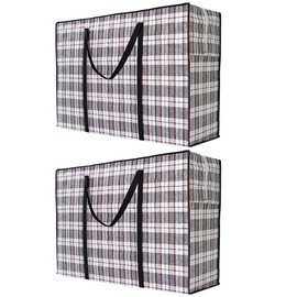 2PCS Laundry Bags, Large Strong Durable Storage Bags for Moving House Shopping and Laundry, Jumbo Reusable Zip Bag Storage Bags, 60x45x20Cmx120,M