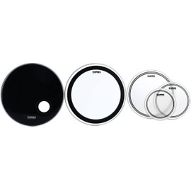 Evans EMAD Bass Drum System Bundle - 22 inch + Evans EC2S Frosted 3-piece Tom Pack - 10/12/16 inch Value Bundle