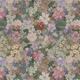 Ismoon Floral Peel and Stick Wallpaper Vintage Wallpaper 17.3in x 32.15ft Pink/Green Floral Wall Paper Boho Waterproof Removable Self-Adhesive Wall Paper for Nursery Bedroom Shlef Cabinet Décor