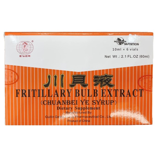 New Green Nutrition Fritillary Bulb Extract (Sweet) Oral Liquid (Chuanbei Ye Syrup) 6 Vials