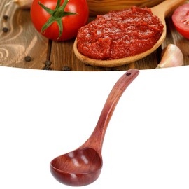 Wooden Spoon Soup Ladle Large, Wooden Spoon Multipurpose Long Handle Wood Porridge Ladle for Kitchen Cooking Restaurant(#1)