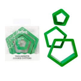 Decora Set 3 Pentagon Cookie Cutters, Pink, 10 x 10 x 3 cm