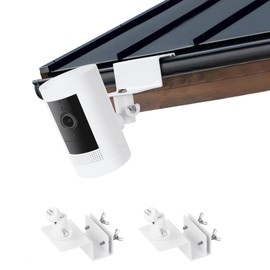 2Pack Adjustable Gutter Mount for 𝐑𝐢𝐧𝐠 Stick Up Cam/𝐑𝐢𝐧𝐠 Spotlight Cam/𝐑𝐢𝐧𝐠 Outdoor Cam Plus, Waterproof No Drill Mounting Bracket with Perfect View Angle