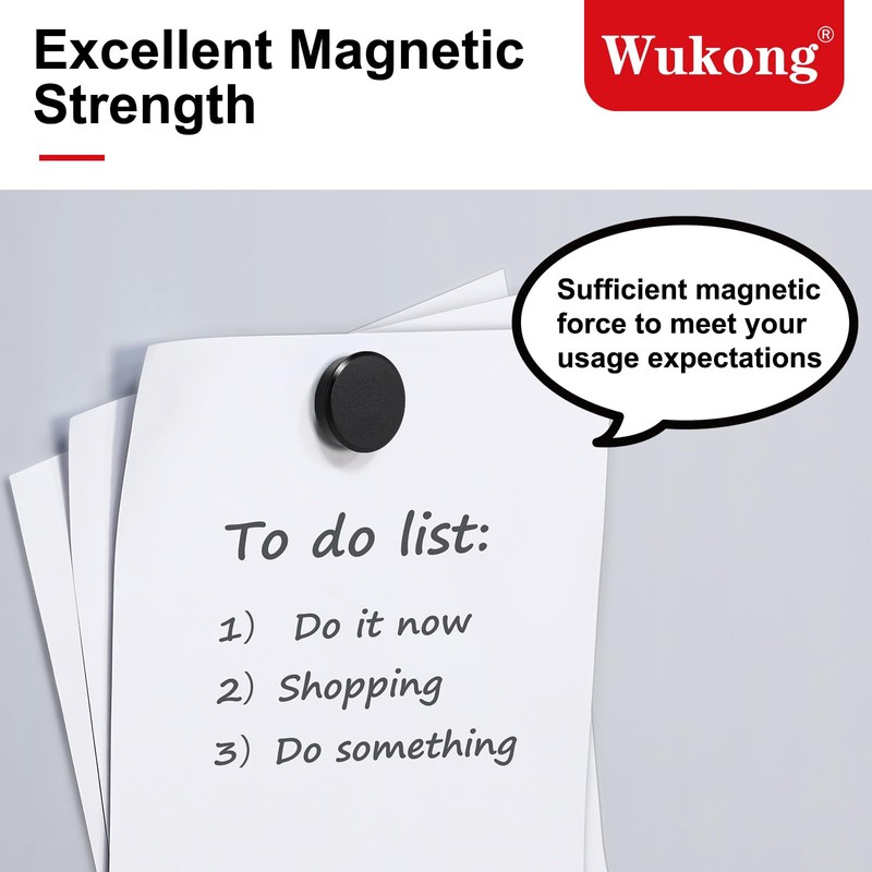 Wukong 24 Pack Black Fridge Magnets, Strong Whiteboard Magnets for