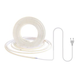 pcning COB LED Strip Light Cool White 1 m with Plug, 1 Metre 320 LEDs LED Strip IP67 Waterproof 230 V Direct Connection (Cool White, 1 M)
