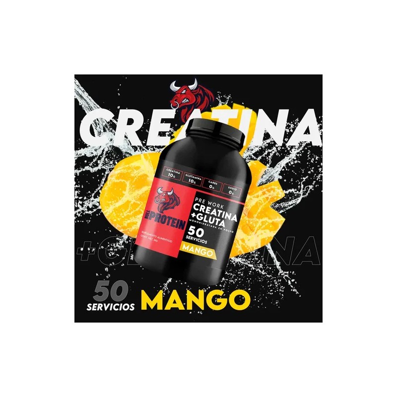 Suplemento Creatina + Glutamina Bull Protein 1kg 50servicios